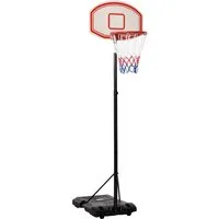 homcom panier de basket-ball sur pied hauteur réglable 2,1 - 2,5 m noir blanc