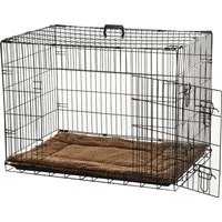 pawhut cage caisse de transport pliante pour chien poignée, plateau amovible, coussin fourni 92 x 57 x 62,5 cm noir