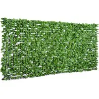 outsunny haie artificiel érable brise-vue décoration rouleau feuillage réaliste anti-uv 3 x 1,5 m vert