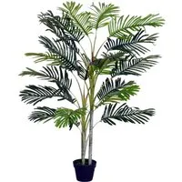 outsunny palmier artificiel hauteur 150 cm arbre artificiel décoration plastique fil de fer pot inclus vert aosom france