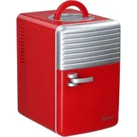 outsunny mini réfrigérateur 6l 8 canettes 330ml ac 240v dc 12v petit réfrigérateur portable refroidit et réchauffe