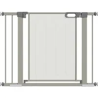 pawhut barrière de sécurité barriere escalier pour animaux domestique avec fermeture automatique double verrouillage largeur 75-103 cm gris
