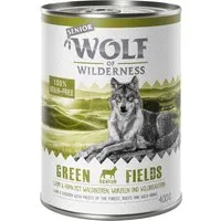 lot wolf of wilderness senior 24 x 400 g - green fields - agneau, poulet