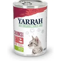 yarrah bio 24 x 400/405 g - chunks : poulet bio, bœuf bio - 405 g