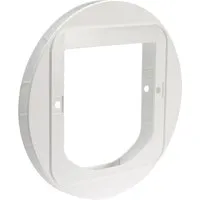 chatière sureflap, lecteur de puces électroniques, marron - adaptateur spécial pour portes vitrées (blanc)
