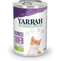 yarrah bio 24 x 400/405 g - chunks : poulet bio, dinde bio - 405 g