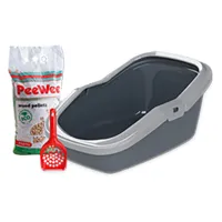 bac à litière peewee ecominor pour chat - anthracite/gris