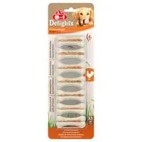 os fourrés 8in1 delights strong, poulet xs - maxi lot % : taille xs, 6 x 140 g (42 os)