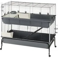 cage vital 120 à 2 niveaux pour lapin  - l 120 x l 60 x h 116 cm