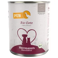 lot herrmann's pure viande bio 24 x 800 g - canard bio