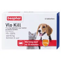 beaphar anti-puces (jusqu'à 11 kg) pour chat et chien 6 comprimés