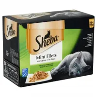 sheba mini filets sélection terre & mer pour chat 2 x (12 x 85 g)