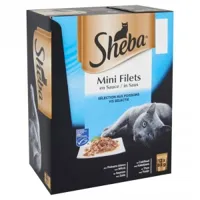 sheba mini filets sélection aux poissons pour chat 3 x (12 x 85 g)