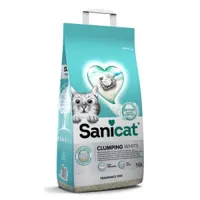 sanicat clumping white litière pour chat sans parfum 10l 10 litres