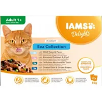 iams delights adult sea collection pâtée au poisson en sauce pour chat (12x85g) 24 x 85 g