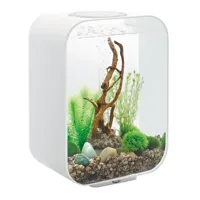 aquarium décoratif 15l avec cadre blanc - life 15 mcr white