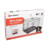 cage pour chien coloris noir 2 portes l 1,09 m x l 70 cm x h 76 cm