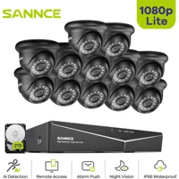 sannce - kit vidéo surveillance 16 ch 5 en 1 1080n dvr + hd 1080p caméra dôme vision nocture 20m – 12 caméra dôme + disque dur 2tb