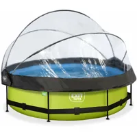 piscine exit lime ø300x76cm avec pompe filtrante et dôme - vert - vert