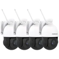 foscam - lot 4 caméras ip wi-fi dôme ptz 2mp - sd2x - blanc