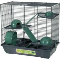 animallparadise - cage 50 triplex hamster, 51 x 27 x hauteur 48 cm, vert pour hamster vert