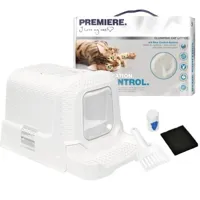 more kit d’équipement de base for pour l’hygiène des chats blanc
