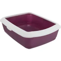 trixie toilettes pour chat classic avec bordure blanc/violet