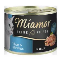 miamor feine filets en gelée thon et crevettes 12x185 g