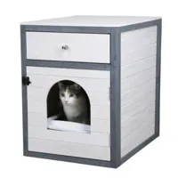 kerbl meuble pour bac à litière pour chat ida