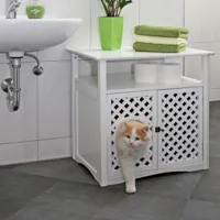 kerbl meuble pour bac à litière pour chat helena
