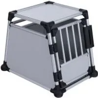 cage taille m transport pour chien aluminium gris clair trixie l55 p78 h62 cm - cage pour chien
