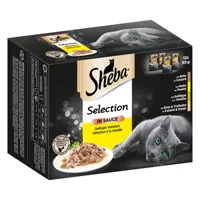 96x85g sélection en sauce : variations à la volaille sheba - nourriture pour chat