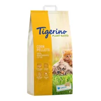 lot litière tigerino plant-based pour chat - maïs sensitive (sans parfum) 3 x 14 l