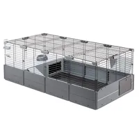 l142,5xl72xh50cm - gris cage ferplast multipla maxi pour lapin et cochon d'inde