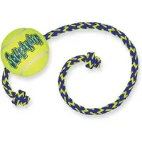 jouet kong squeakair ball avec corde - taille m/l