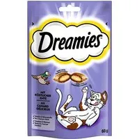 friandises dreamies catisfactions, canard - lot % : 4 x 60 g