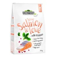 greenwoods saumon, pommes de terre, épinards, canneberges pour chat - lot % : 3 x 3 kg