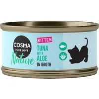 cosma nature kitten 6 x 70 g pour chaton - thon & aloe vera