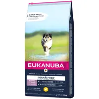 lots économiques eukanuba - grain free puppy large breed au poulet (2 x 12 kg)