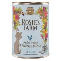 rosie's farm senior 6 x 400 g - senior : poulet, saumon