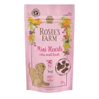 rosie's farm puppy & adult mini cœurs pour chien - lot % 5 x 50 g
