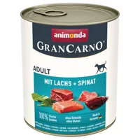 animonda grancarno original adult 6 x 800 g - saumon, épinards