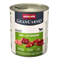 animonda grancarno original 12 x 800 g - bœuf, cœurs de canard