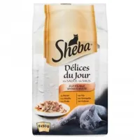 sheba délices du jour à la volaille en sauce pâtée pour chat (50g) 12 x 50 g