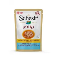 schesir cat soup au thon & calamars pâtée pour chat (sachets 85 g) 1 boîte (20 x 85 g)