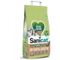 sanicat natura activa 100% green litière pour chat 3 x 5 kg