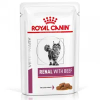 royal canin veterinary renal au boeuf pâtée pour chat (85 g) 8 boîtes (96 x 85 g)