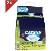 catsan - naturelle plus litière végétale pour chat 2x20l