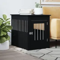 vidaxl - meuble de cage pour chiens noir 55x80x68 cm bois d'ingénierie