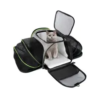 sac de transport chat chien extensible des deux côtés coleur de gris 40x30x27 cm voyager facile à transporter - gabrielle